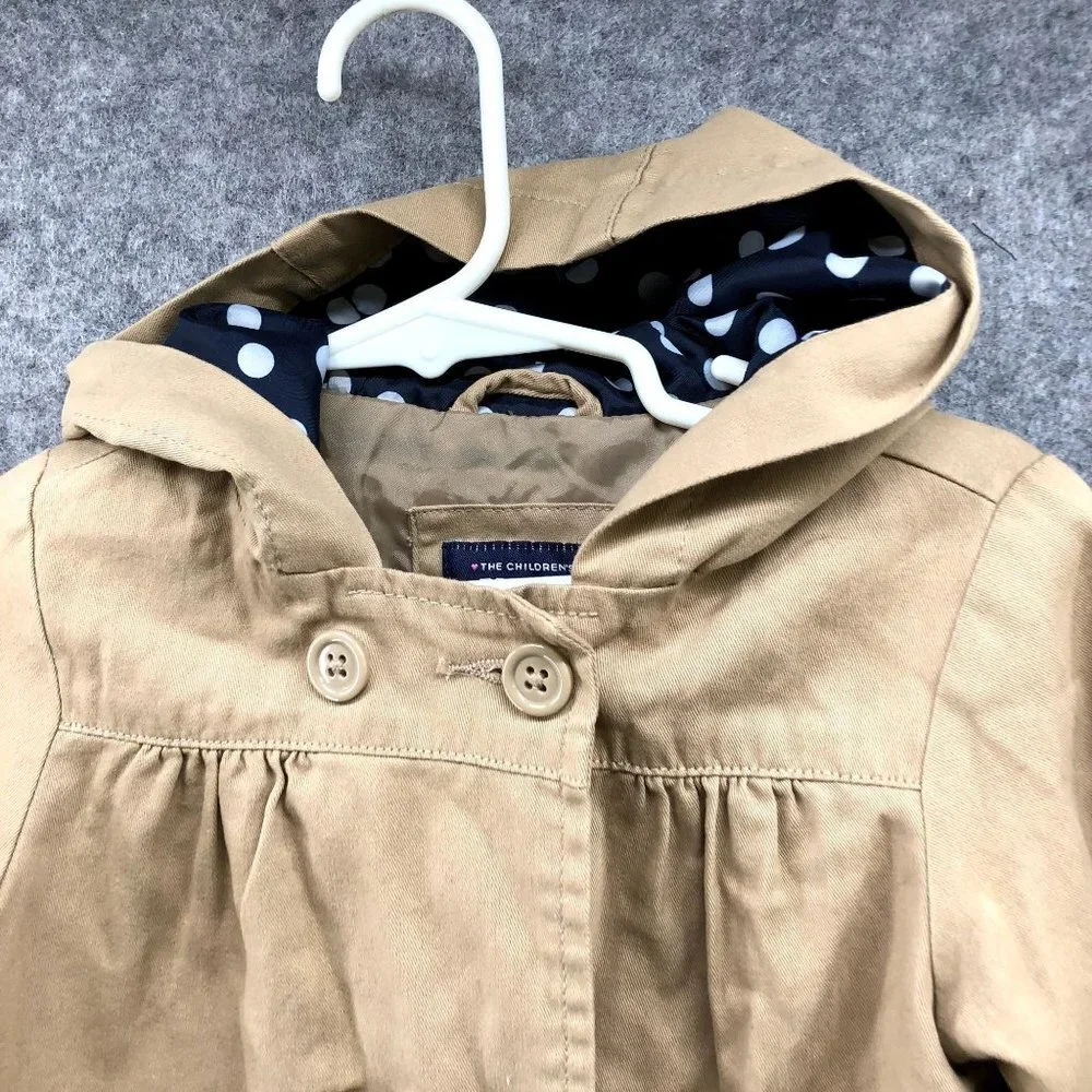 Children's Place Trench Coat Girls 2T‎ Hooded Tan Beige Khaki Cotton Spring Fall